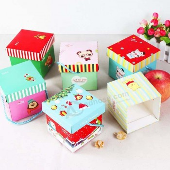 Nuevo diseño de impresión personalizada caja de papel de regalo de Navidad