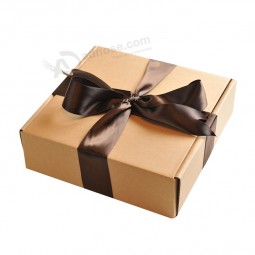 пользовательский картонная бумага подарочная коробка с шелковой лентой