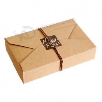 Diseño personalizado plegado caja de embalaje de regalo de papel kraft