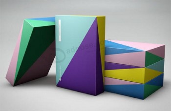 Cartão de impressão offset de cor cheia caixa de presente de papel personalizado