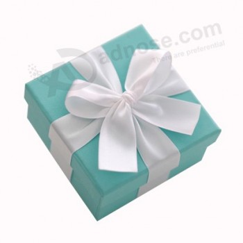 Elegante caja de empaquetado de regalo de papel personalizado con cinta