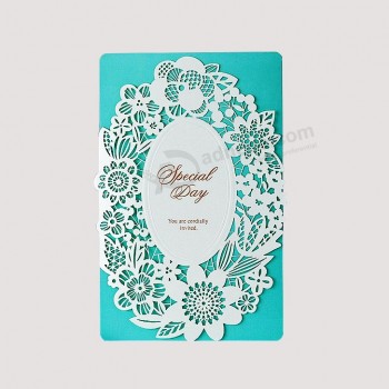 Customized Design Paper Hollow Wedding Invitation Card