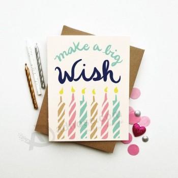 Ausgefallene Offsetdruck benutzerdefinierte Geschenkpapier Geburtstagskarte