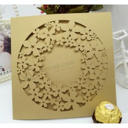 Fancy Offset Printing Paper Greeting Card Hollowed-out Card 
