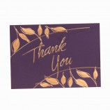 Tarjeta de agradecimiento de papel personalizado a todo color con estampado en caliente