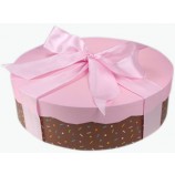 Wholesale Customized 2014 High Quality Pink&Brown Colour Cake Box (YY-K006)