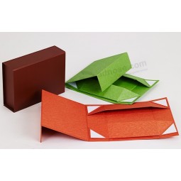 Custom with your logo for Black Handmake Paper Rigid Foldable Box for Packaging (YY-F0100)