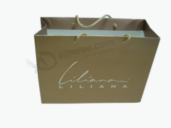 верхнее качество золотистого цвета подгонянный мешок бумаги покупкы (уу-б0118) с вашим логотипом