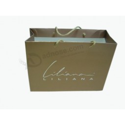 Top Quality Golden Colour Customized Shopping Paper Bag (YY-B0118) with your logo