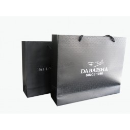 Wholesale custom your logo for High Quality Classic Black Colour Paper Shopping Bag (YY-0162)
