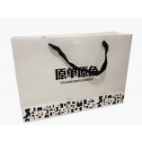 Wholesale custom your logo for High Quality Classic Black and White Paper Shopping Bag (YY-B0172)