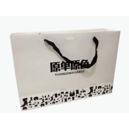 Wholesale custom your logo for High Quality Classic Black and White Paper Shopping Bag (YY-B0172)