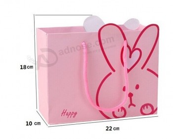 высококачественный специальный бумажный мешок для дизайна с формой кролика (уу-б0132) с вашим логотипом