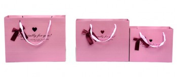 высококачественный розовый цвет бумажный пакет (уу-б0205) с вашим логотипом
