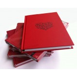 レッドカラーレザーハードカバーノートブックと卸売カスタムロゴ (YY--N0254)