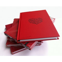 Wholesale custom logo with Red Colour Leather Hard Cover Notebook (YY--N0254)