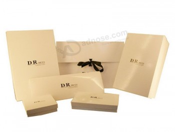 Professional customized Elegant Designpure Cream Colour Paper Gift Box (YY-G0095)
