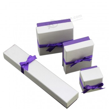 оптовое специальное высокое качество шикарная коробка ювелирных изделий с фиолетовой лентой цвета (уу-к0001)