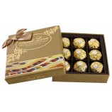Custom with your logo for Golden Colour Attractive Customized Paper Chocolate Box (YY--B0011)