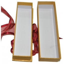 Custom cheap Hot Sale Golden Colour Package Box with Ribbon (YY-B0186)