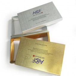 Wholesale custom cheap High Quality Silver & Gold Colour Paper Cosmetic Box (YY-C0151)