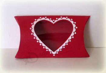 Pillow Box with Clear Heart Window and Competitive Price