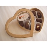 バレンタインデーハート-シェイプのチョコレートボックス / PvCウィンドウCHoCoAlATEケース / 心のチョコレートボックス、窓付き