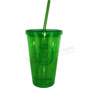 Custom Printed Plastic Coffee Cup with Lid, Plastic Coffee Cup