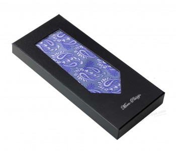 Boîte de chemise de luxe avec chaud-Estampillage logo cravate boîte cravate papier boîte d'emballage