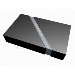 Uv-logo bedrukte haaruitbreidingen verpakking magnetische sluiting mat zwart papier cosmetische doos