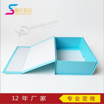 Cajas de papel plegables de embalaje plano populares caja de regalo de cierre magnético plegable