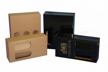 制造oem黑色刚性手工纸包装盒