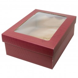 Boîte de papier de cadeau de fenêtre de cellophane faite sur commande avec le couvercle clair