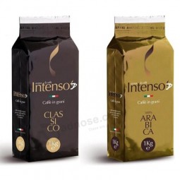 Glossy Foil Coffee Bags with Valve and Tin Tie