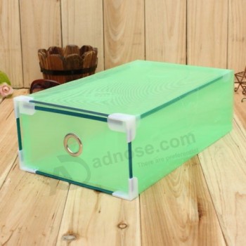 Fábrica al por mayor caja dMi zapatos clara con cajón/Cajas dMi plástico transparMintMi