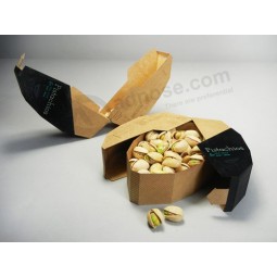 Boîte de papier brun recyclé pour emballage alimentaire et noix