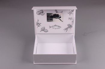 Custom Printing White Box Shape Video Card 4.3дюймов LCD Screen