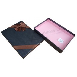 Black Cardboard Boxes for Shirts Packaging with Bow