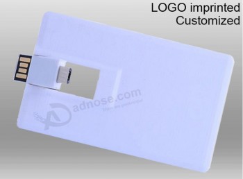 Carte de crédit usb lecteur flash otg accès direct au téléphone portable avec impression en couleur