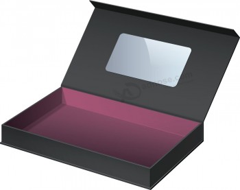 Fermeture magnétique boîte de chemise d'emballage haut de gamme avec poignée et fenêtre transparente