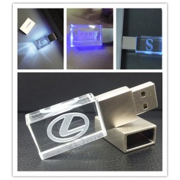 1Gb/2Gb/4Gb/8Gb/16Gb/32Gb/64Gb Customized 3D Laser Logo Crystal USB Pen Drive