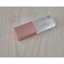 новый товар!Rose Gold Crystal USB Flash Drive USB2.0/3.0 with 3D Engraved Logo