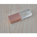 Novo produto!Rose Gold Crystal USB Flash Drive USB2.0/3.0 with 3D Engraved Logo