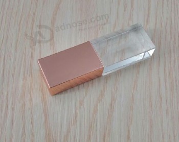 Novo produto!Rose Gold Crystal USB Flash Drive USB2.0/3.0 with 3D Engraved Logo