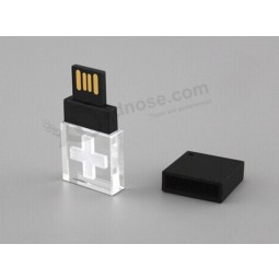 Small Crystal USB Drive, Black Plastic Crystal USB Flash Drive