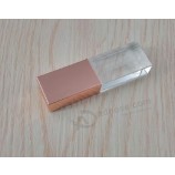 Logotipo 3d de la venta superior de memoria USB grabada con láser/Vaso de oro rosa flashdrive 100% de capacidad real