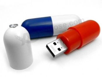 カスタム印刷USB USBフラッシュドライブは、カプセルの形のUSBを駆動します