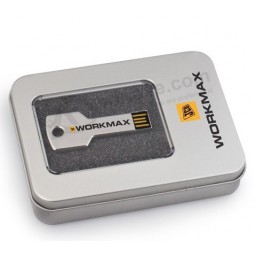 定制高-结束钥匙形状USB闪存驱动器与锡盒1GB