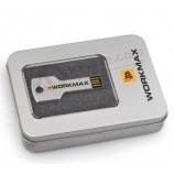 Alto pErsonalizzato-ChiavEtta USB a forma di chiavE con scatola di latta da 1 Gb