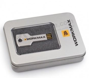 Custom high-end Key Shape USB Flash Drive with Tin Box 1GB